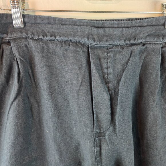 Athleta  Shorts Women 18 Black Linen Bermuda Playa Linen Bermuda Pull On Relaxed - Picture 2 of 8